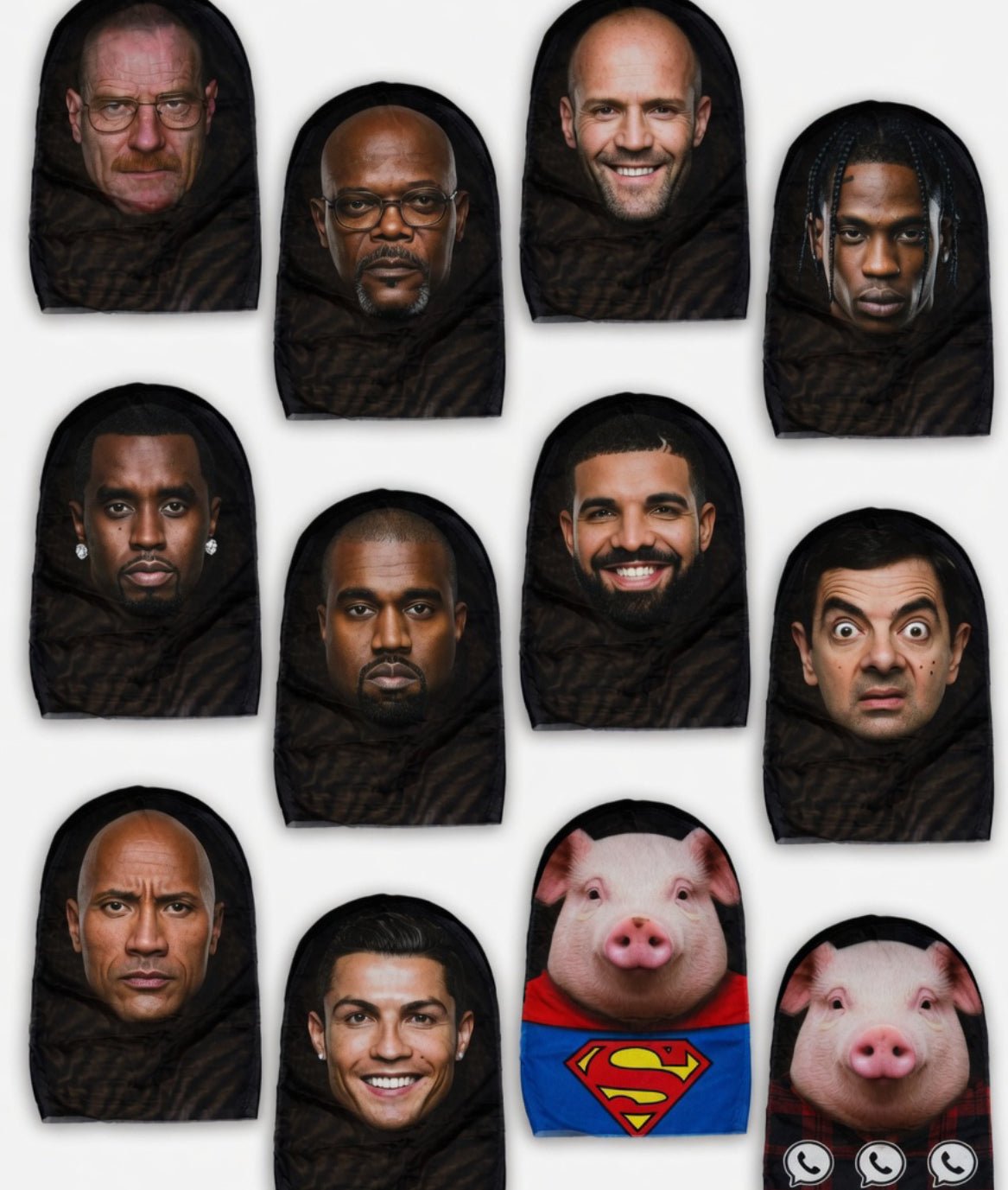80+ options famous celebrity face masks , international shipping . All faces in stock . BUY 2 GET THE 3rd FOR FREE ONCE ADDED TO CART ! - S7teestore